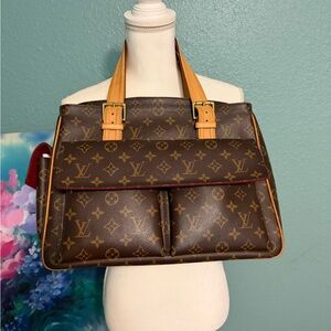 Louis Vuitton Monogram Multipli Cite Handbag with Red Interior